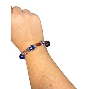 Boutique Red White and Blue Americana elastic bracelet